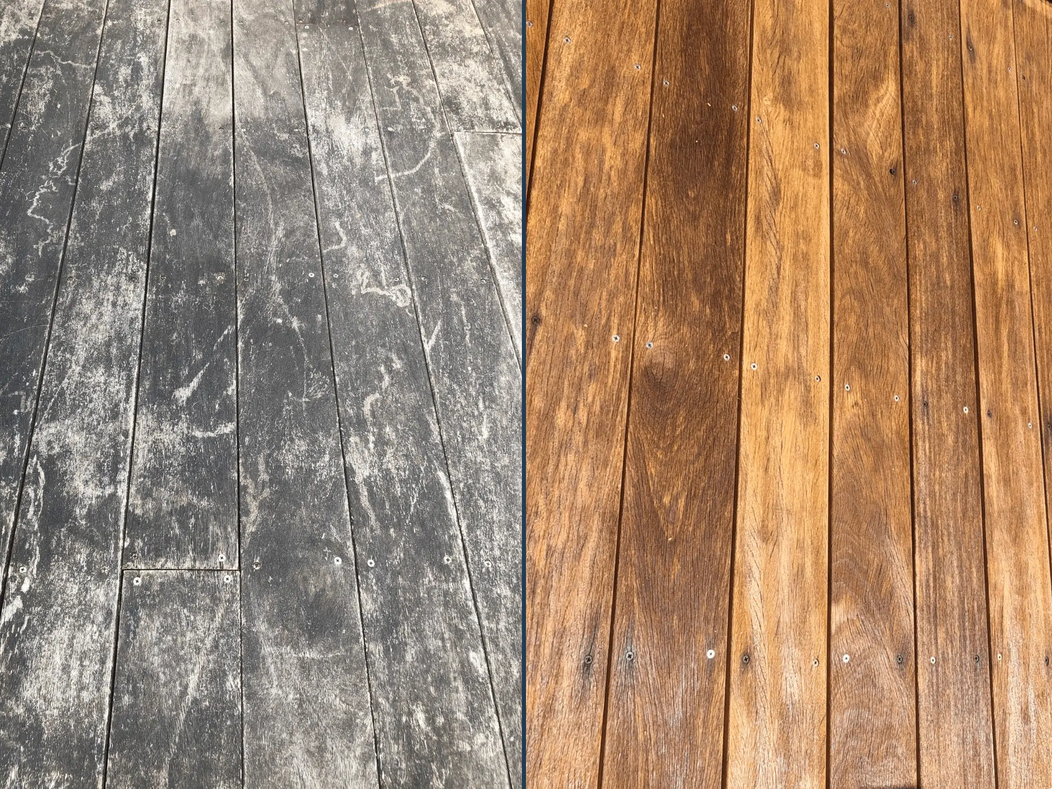 iroko deck before and after by R&A Pressure Washing Services