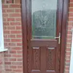 Polytrol on brown composite front door